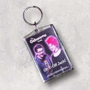 Vintage Keychain THE OSBOURNE FAMILY Key Fob Ring Ozzy 2002 F-off Reality TV